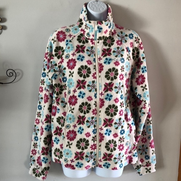 Columbia Size Youth 18/20 = Adult S Coat Sweater Printed Soft Warm Zip Up Jacket - Picture 1 of 16